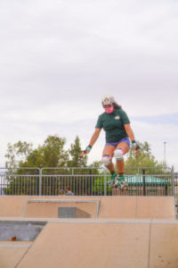 Becs air jumping at skatepark