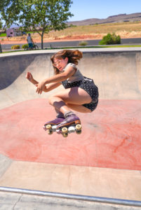 Liz Skating confidently as she jumps